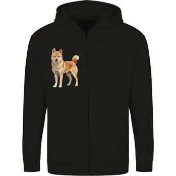 Pánská mikina Mikina na zip unisex s potiskem Postava shiba pánské