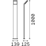 Ideallux Ideal Lux LED světlo na cestu Styl šedá výška 100 cm hliník 3 000 K 1 x 9 W LED - Doprava zdarma