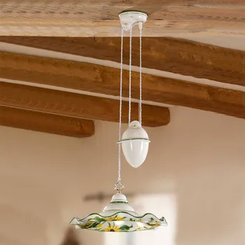 Ceramiche Výškově variabilní světlo se závažím GIRASOLA bílá, žlutá, zelená 1 x 100 W - Doprava zdarma