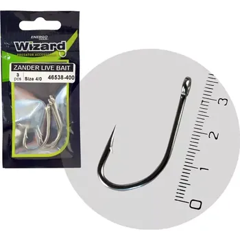 Rybářský háček Wizard Zander Live Bait háčky #6/0 s očkem na živou nástrahu – 2 ks