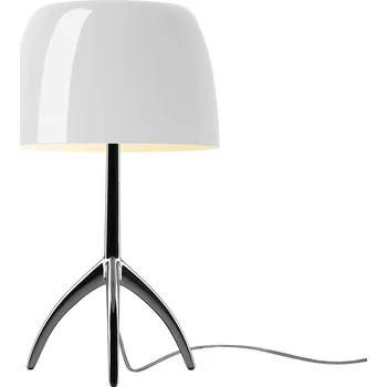 Lampička Foscarini Lumiere piccola černá/bílá stmívač - výška stínidla 14 cm, délka přívodního kabelu 190 cm bílá, černá-chrom 1 x 6,5 W LED - Doprava zdarma