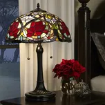 QUOIZEL Stolní lampa Larissa ve stylu Tiffany multicolour, bronzová 2 x 60 W - Doprava zdarma