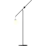 Stojací lampa Luceplan Malamata, matná černá - Ø stínidla 22 cm; výška zavěšení stínidla 13 cm; Ø podstavce 38 cm černá matná, opálová 1 x LED dioda - Doprava zdarma