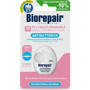 Zubní nit Biorepair Expandující voskovaná plochá zubní nit pro citlivé dásně 30 m
