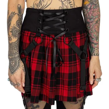 Dámská sukně sukně dámská HEARTLESS - HESPER - RED CHECK - XL