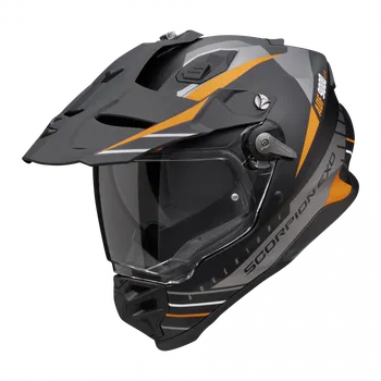 Motodoplněk Enduro helma SCORPION ADF-9000 AIR FEAT matná černo/stříbrno/oranžová - vel. XL