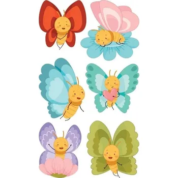 Party dekorace Tvořílci.cz Nálepky Mini Motýli mix 7,5 x 12,3cm