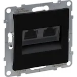 Legrand 72C6UC2 SUNO ČERNÁ DATOVÁ ZÁSUVKA DVOJITÁ 2X RJ45 CAT.6, UTP NESTÍNĚNNÁ