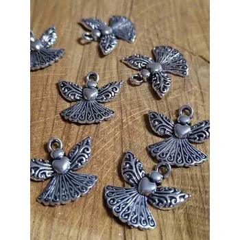 Přívěsek Přívěsek anděl se srdcem 20x22 mm barva platina