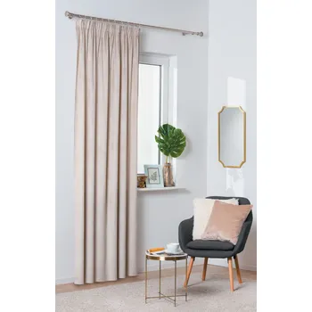 Závěs Dekorační široký velvet závěs s řasící páskou GOMERA béžová 200x245 cm nebo 200x260 cm (cena za 1 kus) MyBestHome Rozměr: 200x245 cm Závěs je vhodný díky šířce 200 cm na široká okna.
