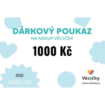 Dárkový potravinový koš dárkový poukaz - 1000kč modrý