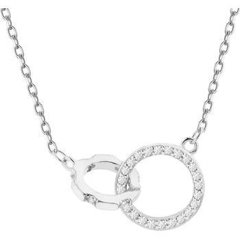 Náhrdelník Stříbrný náhrdelník se zirkony - kroužky - AP537-8899