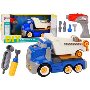 ostatní stavebnice Mamido Dětská šroubovací stavebnice sklápěč modrá