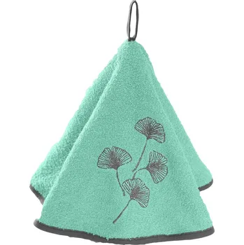 Utěrka Blancheporte Sada 2 kulatých ručníků na ruce s výšivkou ginkgo zelenkavá sada 2ks