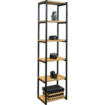 police Kamohome Policová skříňka otevřená, 201 cm, 6 polic (z masivu - ořech) Šířka police: 50 cm