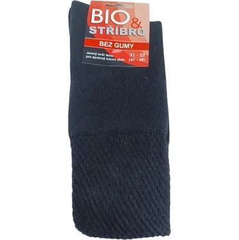 Pánské ponožky Teplé ponožky bez gumy s jemným lemem, stříbrem a vysokým obsahem bavlny - barva černá 38-39