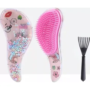 kartáč na vlasy Set (kartáč na vlasy + čistič kartáčů) - KULIČKY 3 (Značka: KOMMEN)