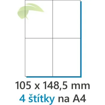 Speciální papír Samolepící štítky na balíky A4 (4/A4, 105×148,5mm) - adresní štítky - 100 ks