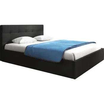 Postel Čalouněná postel LAURA rozměr 140x200 cm Černá eko-kůže