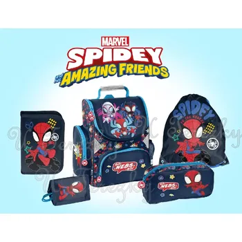 Školní batoh Superman Paso zvýhodněná školní sada s aktovkou Spiderman Marvel Spidey 5 ks