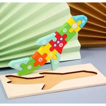 Puzzle Dřevěné 3D puzzle - LETADLO (Značka: DATGO)