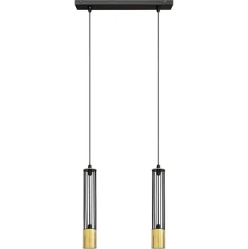 LED Lustr na lanku BARS 2xGU10/4,8W/230V černá/zlatá