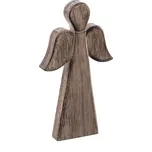 Indecor Anděl z mangového dřeva 24 cm hnědá 13x2,5x24,5 cm