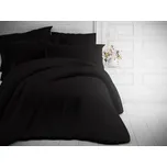 Kvalitex Jednobarevné povlečení bavlna černá dvoulůžko 220x200 + 2ks 70x90 cm