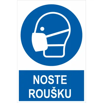NOSTE roušku ISO 7010 samolepící PVC fólie 200x150 mm