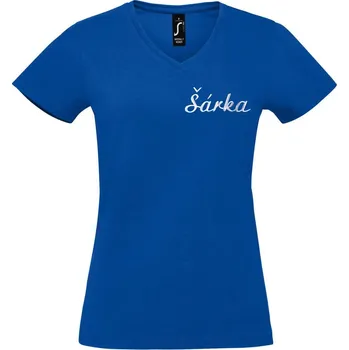 Dámské tričko Astoreo Dámské bavlněné tričko do V personalizované modrá XXL