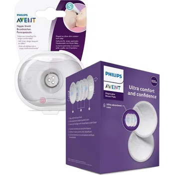 teploměr do vody pro miminko Philips AVENT Chránič bradavek - small 2 ks + ster.krabička + Prsní vložky jednorázové 100 ks