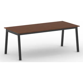 Psací stůl Jednací kancelářský stůl PRIMO BASIC, 200x90 cm, černá podnož, třešeň