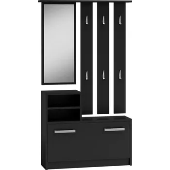 Šatní skříň Předsíňová stěna s botníkem černá