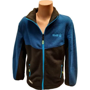 Chlapecká mikina Chlapecká fleecová mikina Wolf B2248 černá s modrou