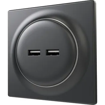 vypínač a zásuvka FIBARO Walli USB zásuvka matný antracit