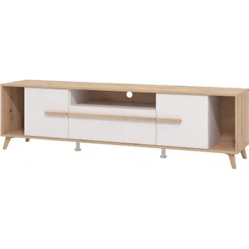 Televizní stolek TV stolek bez osvětlení Columbia - dub artisan/bílá