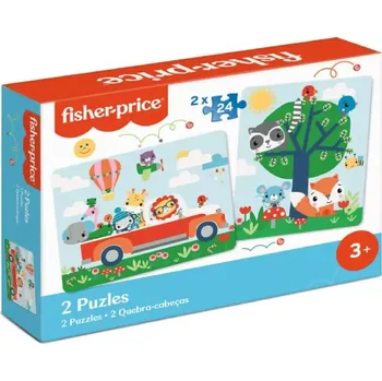 Puzzle Puzzle 2 x 24 ks - ZVÍŘÁTKA (Značka: FISHER PRICE)