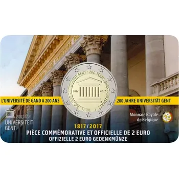(2017) - 2 € - Belgie - 200 let univerzity v Gentu (mincovní karta)