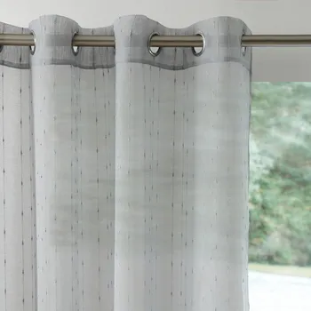 Záclona Blancheporte Etamínové záclony s efektem proužků a kovovými očky šedá