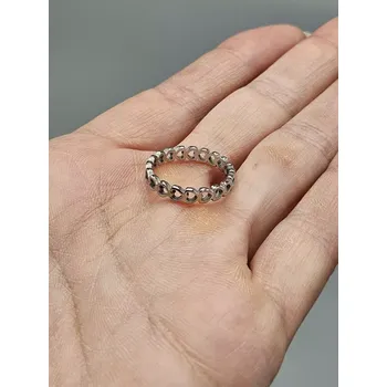 Prsten Drobný ocelový prstýnek - Srdcový kruh obrys vel. 8