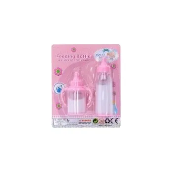 Panenka Kojenecká lahvička pro panenky s mlékem 2ks plast 12cm na kartě