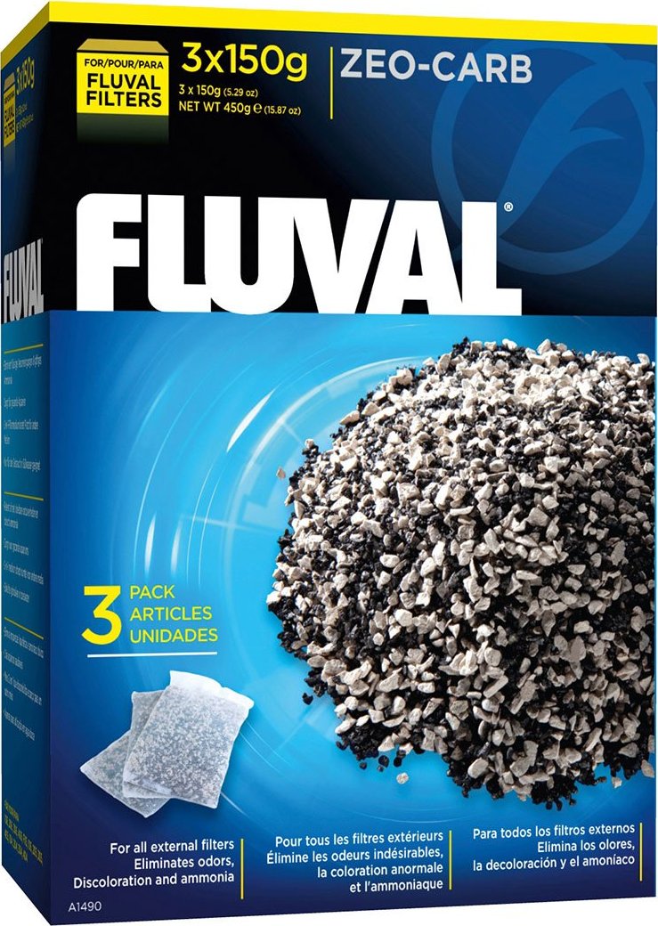 FLUVAL Zeo-Carb 450g - Carbone Attivo Per Filtri Acquario, Rimuove Odori, Coloranti E Medicinali - Compatibile Con Serie Fluval 04, 05, 06, FX E G