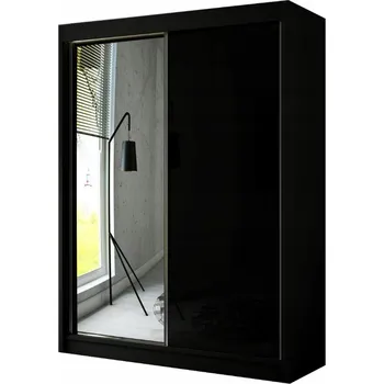 Šatní skříň Kvalitní Šatní Skříň Velis 200 cm Černý mat Bílá