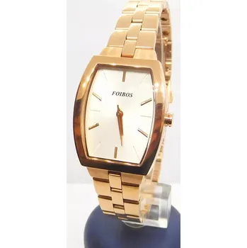 Hodinky FOIBOS Dámské hranaté ocelové rose gold hodinky FOIBOS CK3536.3 (FOIBOS Dámské hranaté ocelové rose gold hodinky FOIBOS CK3536.3)