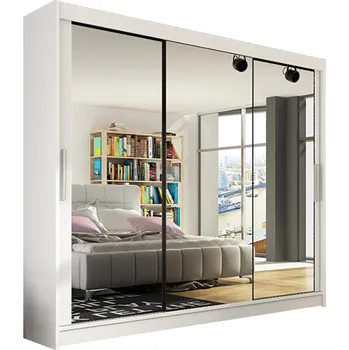 Šatní skříň ankon Aston III bílá 250 cm