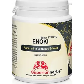 Zdraví Superionherbs ENOKI – penízovka sametonohá - 90 rostlinných kapslí