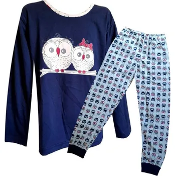 Dívčí pyžamo Betty Mode (ušito v ČR) Betty Mode tmavě modré sovičky