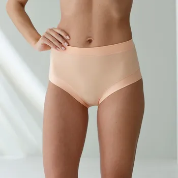 Kalhotky Blancheporte Sada 2 kalhotek maxi s plochými švy bez pruženek tělová+broskvová 38/40