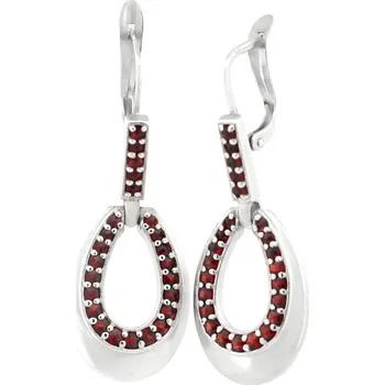 Náušnice Granát Turnov Český granát náušnice visací mat