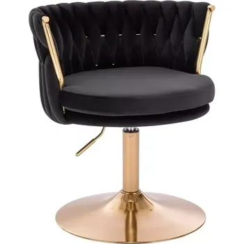 LuxuryForm DESIGN Židle LYON VELUR na zlatém talíři - černá